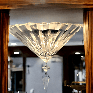 Baccarat Mille Nuits Style Crystal Wall Sconce Fan-Form 1-Light with Pendant Crystal Drops — Attributed