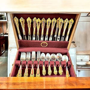 Gorham Strasbourg Gold Vermeil Sterling Silver Flatware Set | 48 Pieces | Service for 12 | Naken Silverware Chest